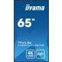 iiyama LH6541UHS-B1AG beeldkrant 163,8 cm (64.5") LCD 500 cd/m² 4K Ultra HD Zwart 24/7 (LH6541UHS-B1AG) thumbnail