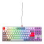 CHERRY K4V2 TKL toetsenbord Gamen USB QWERTY Amerikaans Engels Grijs, Licht Grijs, Rood (CX-K4V2-RGB-TKL-RETRO-R-US) thumbnail