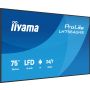 iiyama LH7564UHS-B1AG beeldkrant Digitale signage flatscreen 190,5 cm (75") Wifi 500 cd/m² 4K Ultra HD Zwart Type processor Android 24/7 (LH7564UHS-B1AG) thumbnail