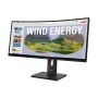 Lenovo ThinkVision T34WD-40 LED display 86,4 cm (34") 3440 x 1440 Pixels Wide Quad HD Zwart (64AEGAT1EU) thumbnail
