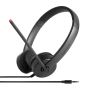 Lenovo Stereo Analog Headset Bedraad Hoofdband Kantoor/callcenter Zwart (4XD0K25030) thumbnail