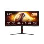 AOC G4 CU34G4 computer monitor 86,4 cm (34") 3440 x 1440 Pixels Wide Quad HD LED Zwart, Rood (CU34G4) thumbnail