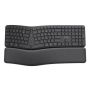 Trust Keyra Ergonomisch Draadloos Toetsenbord - Ergonomisch toetsenbord – USB en Bluetooth verbinding – QWERTY US International – Zwart (25459) thumbnail