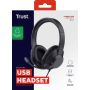 Trust Ayda Max USB Headset - USB headset voor kantoor en calls – Opklapbare microfoon – 40 mm drivers – Zwart (25461) thumbnail
