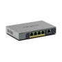 NETGEAR GS105EPP Unmanaged Gigabit Ethernet (10/100/1000) Power over Ethernet (PoE) Bureaublad-/wandmontage Grijs (GS105EPP-100EUS) thumbnail