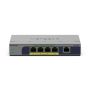 NETGEAR GS105P Unmanaged Gigabit Ethernet (10/100/1000) Power over Ethernet (PoE) Bureaublad-/wandmontage Grijs (GS105P-300EUS) thumbnail