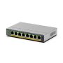 NETGEAR GS108EPP Unmanaged Gigabit Ethernet (10/100/1000) Power over Ethernet (PoE) Bureaublad-/wandmontage Grijs (GS108EPP-100EUS) thumbnail