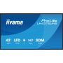 iiyama LH4375UHS-B2AG beeldkrant Digitale signage flatscreen 108 cm (42.5") LCD Wifi 500 cd/m² 4K Ultra HD Zwart Type processor Android 11 24/7 (LH4375UHS-B2AG) thumbnail
