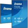 iiyama LH7575UHS-B2AG beeldkrant Digitale signage flatscreen 190,5 cm (75") LCD Wifi 500 cd/m² 4K Ultra HD Zwart Type processor Android 11 24/7 (LH7575UHS-B2AG) thumbnail