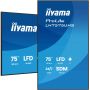 iiyama LH7575UHS-B2AG beeldkrant Digitale signage flatscreen 190,5 cm (75") LCD Wifi 500 cd/m² 4K Ultra HD Zwart Type processor Android 11 24/7 (LH7575UHS-B2AG) thumbnail
