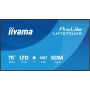 iiyama LH7575UHS-B2AG beeldkrant Digitale signage flatscreen 190,5 cm (75") LCD Wifi 500 cd/m² 4K Ultra HD Zwart Type processor Android 11 24/7 (LH7575UHS-B2AG) thumbnail