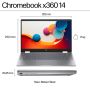 HP Chromebook x360 14b-cd0625nd Intel® N N200 35,6 cm (14") Touchscreen Full HD 8 GB LPDDR5-SDRAM 128 GB eUFS Wi-Fi 6 (802.11ax) ChromeOS Zilver (A2RA9EA#ABH) thumbnail