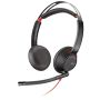 Poly Blackwire 5220 Headset Bedraad Hoofdband Oproepen/muziek USB Type-C Zwart, Rood (207586-01) thumbnail