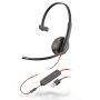 Poly Blackwire 3215 Headset Bedraad Hoofdband Oproepen/muziek USB Type-A Zwart (209746-101) thumbnail