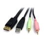 StarTech.com 1,80m 4-in-1 USB DisplayPort KVM-switch Kabel met Audio en Microfoon (DP4N1USB6) thumbnail