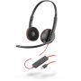 Poly Blackwire 3220 Headset Bedraad Hoofdband Kantoor/callcenter USB Type-C Zwart, Rood (209749-22) thumbnail