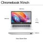 HP Chromebook 14a-nf0080nd Intel® N N200 35,6 cm (14") Full HD 8 GB LPDDR5-SDRAM 128 GB Flash Wi-Fi 6E (802.11ax) ChromeOS Zilver (A12M0EA#ABH) thumbnail