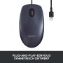 Logitech B100 Optical Usb Mouse f/ Bus muis Ambidextrous USB Type-A Optisch 800 DPI (910-003357) thumbnail
