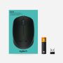 Logitech M171 Black-K muis Ambidextrous RF Draadloos Optisch 1000 DPI (910-004424) thumbnail