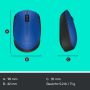 Logitech M171 Blue-K muis Ambidextrous RF Draadloos Optisch 1000 DPI (910-004640) thumbnail