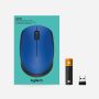 Logitech M171 Blue-K muis Ambidextrous RF Draadloos Optisch 1000 DPI (910-004640) thumbnail