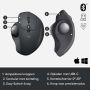 Logitech MX Ergo muis Rechtshandig RF-draadloos + Bluetooth Trackball 440 DPI (910-005179) thumbnail