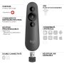 Logitech R500 Draadloze presenter Bluetooth/RF Grafiet (910-005843) thumbnail