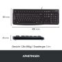 Logitech K120 Corded Keyboard toetsenbord USB QWERTY Engels Zwart (920-002508) thumbnail