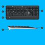 Logitech Advanced MK540 toetsenbord Inclusief muis USB QWERTY US International Zwart, Wit (920-008685) thumbnail