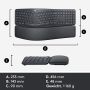 Logitech Ergo K860 toetsenbord RF-draadloos + Bluetooth US International Grafiet (920-010108) thumbnail