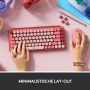 Logitech POP Keys Wireless Mechanical Keyboard With Emoji Keys toetsenbord Universeel Bluetooth QWERTY Engels Roze (920-010737) thumbnail