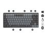 Logitech MX Mini Mechanical toetsenbord RF-draadloos + Bluetooth QWERTY US International Grafiet, Grijs (920-010782) thumbnail