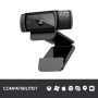 Logitech Hd Pro C920 webcam 3 MP 1920 x 1080 Pixels USB 2.0 Zwart (960-001055) thumbnail