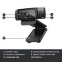 Logitech Hd Pro C920 webcam 3 MP 1920 x 1080 Pixels USB 2.0 Zwart (960-001055) thumbnail