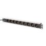 Digitus Socket Strip - 9 Way Outlet - Aluminum profile and back-up fuse - 2m - Supply Cable - IEC C14 Plug (DN-95437) thumbnail