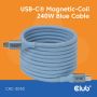 CLUB3D USB-C® Magnetic-Coil 240W PD3.1 Blue Cable 2m / 6.56ft Fast Charging (CAC-3030) thumbnail