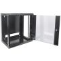 Intellinet 19" netwerkkast wand (standaard), 15U, 450 mm diep, zwart, bouwpakket, max. 60 kg, bruikbare diepte 260–350 mm, metalen & glazen deur, afneembare zijpanelen, montagemateriaal niet inbegrepen (711937) thumbnail