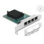 Delock PCI Express x1 Netzwerkkarte Gigabit LAN 4 x RJ45 RTL8111 (89025) thumbnail