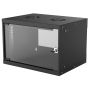 Intellinet 19" netwerkkast wand (basic), 6U, 400 mm diep, zwart, bouwpakket, max. 50 kg, bruikbare diepte 340 mm, glazen deur, montagemateriaal niet inbegrepen (714143) thumbnail
