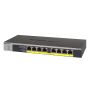 NETGEAR GS108LP Unmanaged Gigabit Ethernet (10/100/1000) Power over Ethernet (PoE) 1U Zwart, Grijs (GS108LP-100EUS) thumbnail