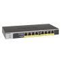 NETGEAR GS108LP Unmanaged Gigabit Ethernet (10/100/1000) Power over Ethernet (PoE) 1U Zwart, Grijs (GS108LP-100EUS) thumbnail