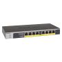 NETGEAR GS108LP Unmanaged Gigabit Ethernet (10/100/1000) Power over Ethernet (PoE) 1U Zwart, Grijs (GS108LP-100EUS) thumbnail