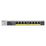 NETGEAR GS108LP Unmanaged Gigabit Ethernet (10/100/1000) Power over Ethernet (PoE) 1U Zwart, Grijs (GS108LP-100EUS) thumbnail