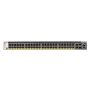 NETGEAR ProSAFE Managed Switch - GSM4352PA - Stackable platform met 48 PoE+ poorten + 2 x SFP+ en 2 x 10GBASE-T poorten (550W PSU) (GSM4352PA-100NES) thumbnail