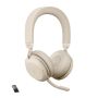 Jabra Evolve2 75 Headset Draadloos Hoofdband Kantoor/callcenter Bluetooth Beige (27599-999-998) thumbnail
