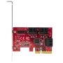 StarTech.com SATA PCIe Kaart, 6 Port PCIe SATA Uitbreidingskaart, 6Gbps, Low Profile Bracket, Stacked SATA Connectors, ASM1166 Non-Raid, PCI Express naar SATA Converter (6P6G-PCIE-SATA-CARD) thumbnail