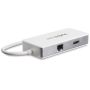 StarTech.com USB-C 4-in1 multiport adapter - SD (UHS-II) kaartlezer - 100W Power Delivery - 4K HDMI - GbE - 1x USB 3.0 (DKT3CHSD4GPD) thumbnail