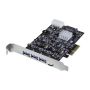 StarTech.com 4 poorts USB 3.1 PCIe kaart met 2 onafhankelijke kanalen 3x USB-A en 1x USB-C (PEXUS313AC2V) thumbnail