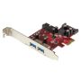 StarTech.com 4-poorts PCI Express USB 3.0 kaart 2 extern, 2 intern SATA-voeding (PEXUSB3S2EI) thumbnail
