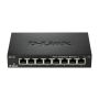 D-Link DES-108 netwerk-switch Unmanaged L2 Gigabit Ethernet (10/100/1000) Desktop Zwart (DES-108) thumbnail